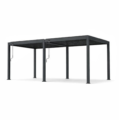 7000 L x 3000 W x 2500 H Louvred Pergola Louvre Roof Dark Grey  Steelmates