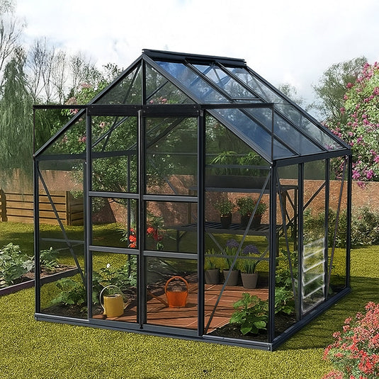 Glasshouse 4mm toughened glass 2570 x 1950 x 2320mm  Steelmates