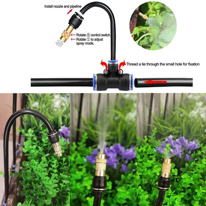 Adjustable Misting Irrigation System Kit  PU Hose Garden Spray Cooling & Humidifying Set  Steelmates