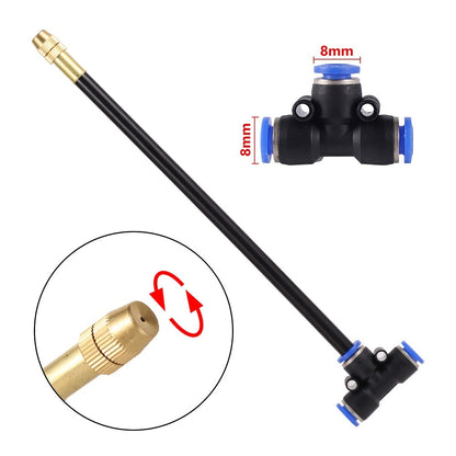 Adjustable Misting Irrigation System Kit  PU Hose Garden Spray Cooling & Humidifying Set  Steelmates