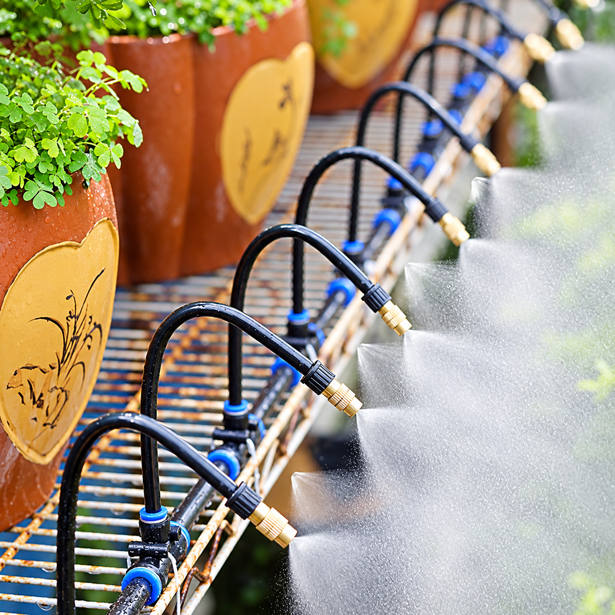 Adjustable Misting Irrigation System Kit  PU Hose Garden Spray Cooling & Humidifying Set  Steelmates