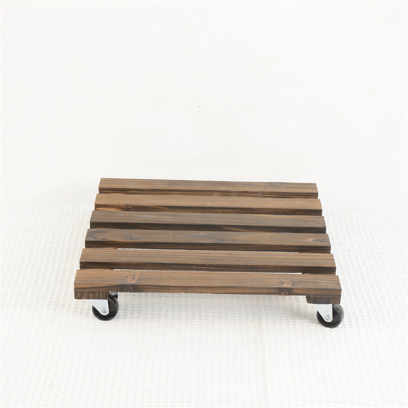 Square Wooden Plant Holder with Rolling Wheels Durable Mobile Plant Base for Indoor & Outdoor  Steelmates