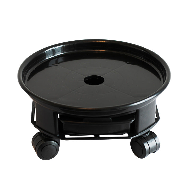 Heavy Duty Plant Caddy with Wheels, Round Pot Stand with Water Tray  Steelmates