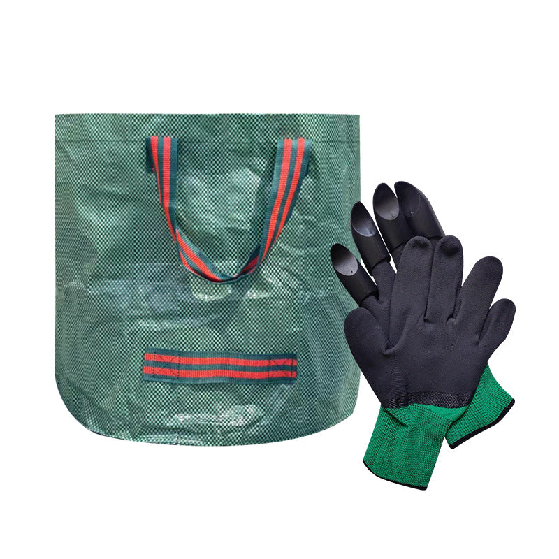 Large Capacity Garden Waste Bag Set PP Woven Leaf Collection Bag with Claw Gloves  Steelmates