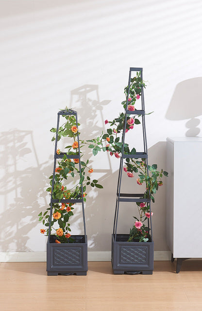 Wheeled Climbing Planter Box with Trellis  Steelmates
