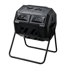 160L Dual-Chamber Outdoor Compost Tumbler Bin Rotating Garden Composting Barrel  Steelmates