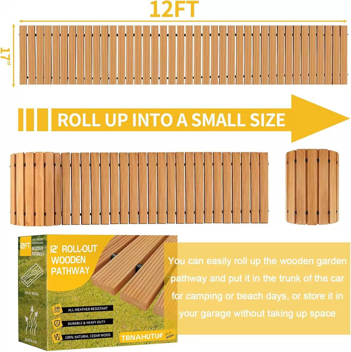 Roll Out Wooden Garden Pathway for Outdoor Walkways  Steelmates
