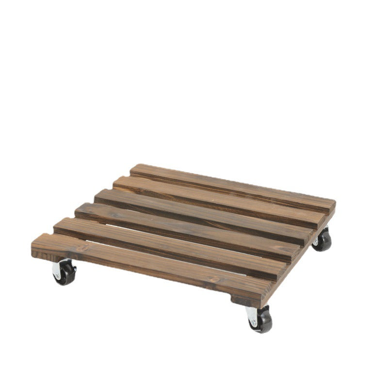 Square Wooden Plant Holder with Rolling Wheels Durable Mobile Plant Base for Indoor & Outdoor  Steelmates