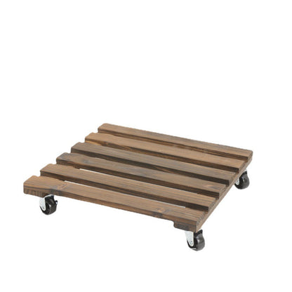 Square Wooden Plant Holder with Rolling Wheels Durable Mobile Plant Base for Indoor & Outdoor  Steelmates