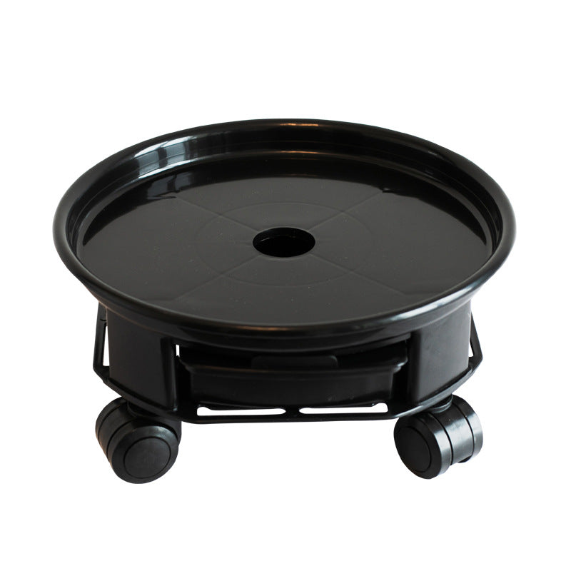 Heavy Duty Plant Caddy with Wheels, Round Pot Stand with Water Tray  Steelmates