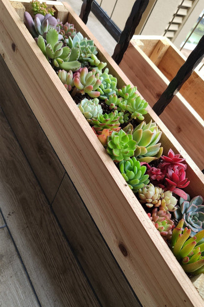 Carbonized Wooden Hanging Planter Box  Steelmates