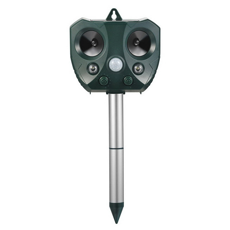 Solar Ultrasonic Animal Repeller with PIR Sensor & Flashing LED Lights  Steelmates