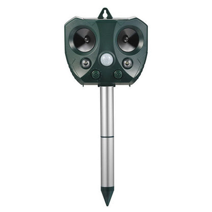 Solar Ultrasonic Animal Repeller with PIR Sensor & Flashing LED Lights  Steelmates