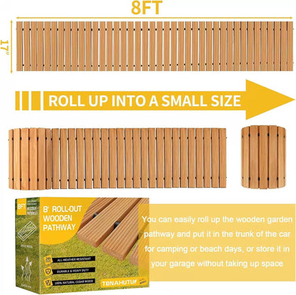 Roll Out Wooden Garden Pathway for Outdoor Walkways  Steelmates