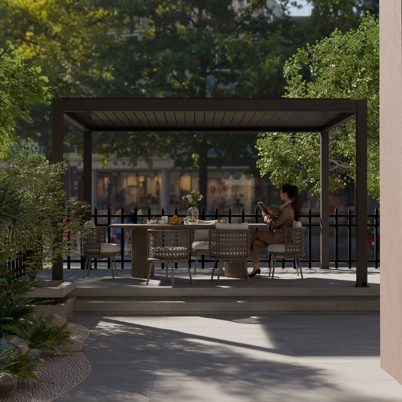 3000 L x 4000 W x 2500 H Louvred Pergola Louvre Roof Dark Grey