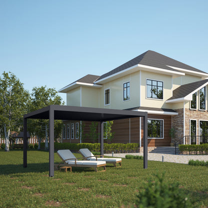 3000 L x 4000 W x 2500 H Louvred Pergola Louvre Roof Dark Grey