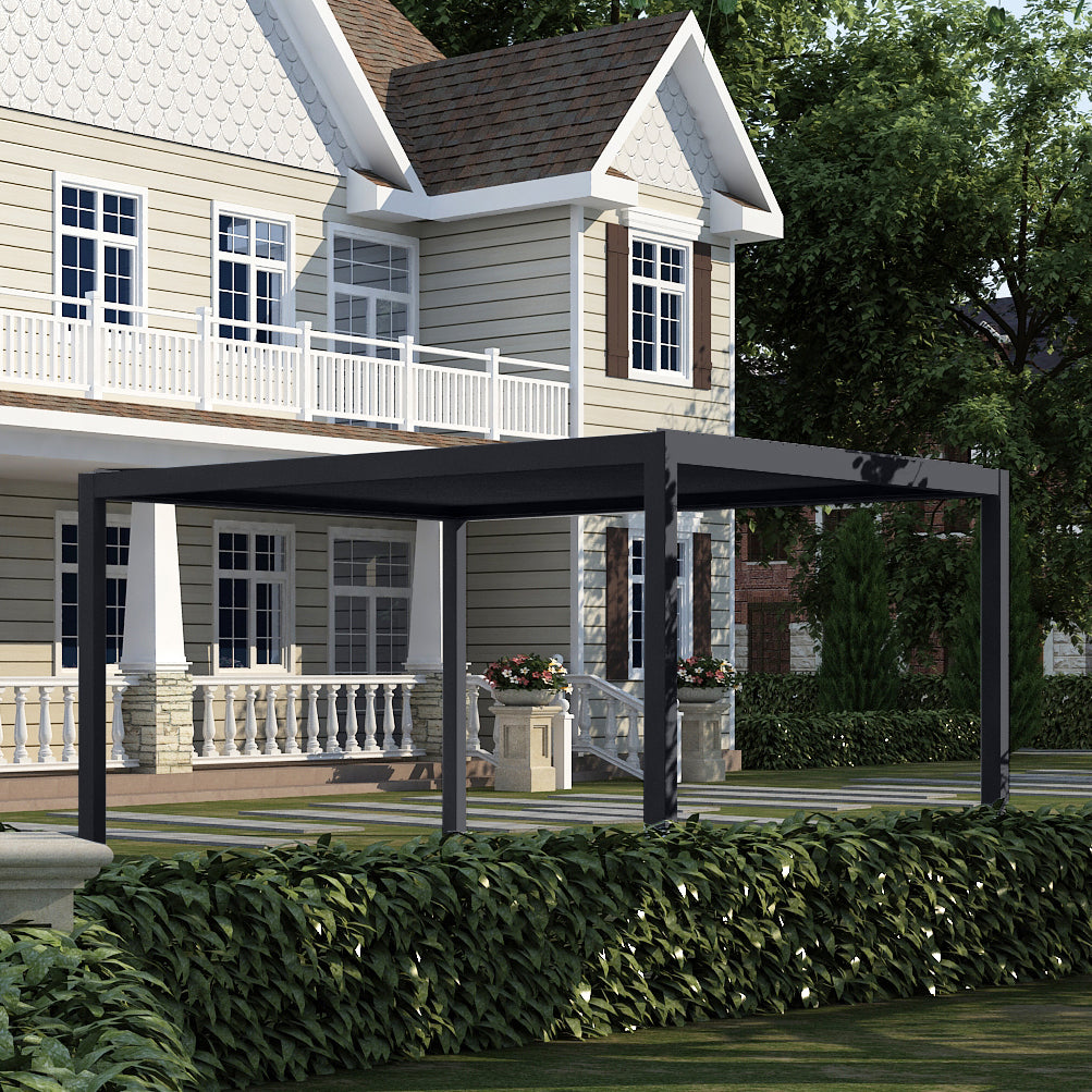 3000 L x 4000 W x 2500 H Louvred Pergola Louvre Roof Dark Grey