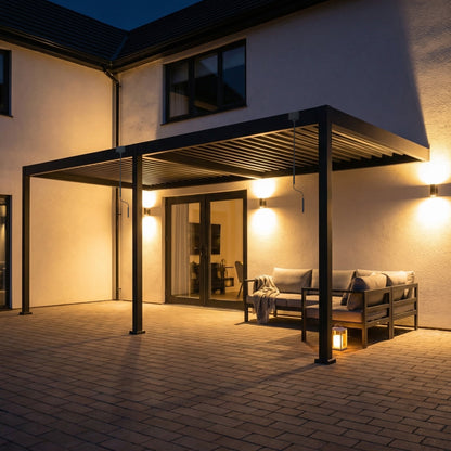 Wall-Mounted Manual Double-Layer Louver Pergola 3×6×2.5m  Steelmates