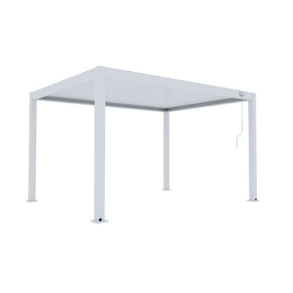 4000 L x 4000 W x 2500 H Louvred Pergola Louvre Roof White  Steelmates
