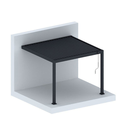 Wall-Mounted Manual Double-Layer Louver Pergola 3×3×2.5m