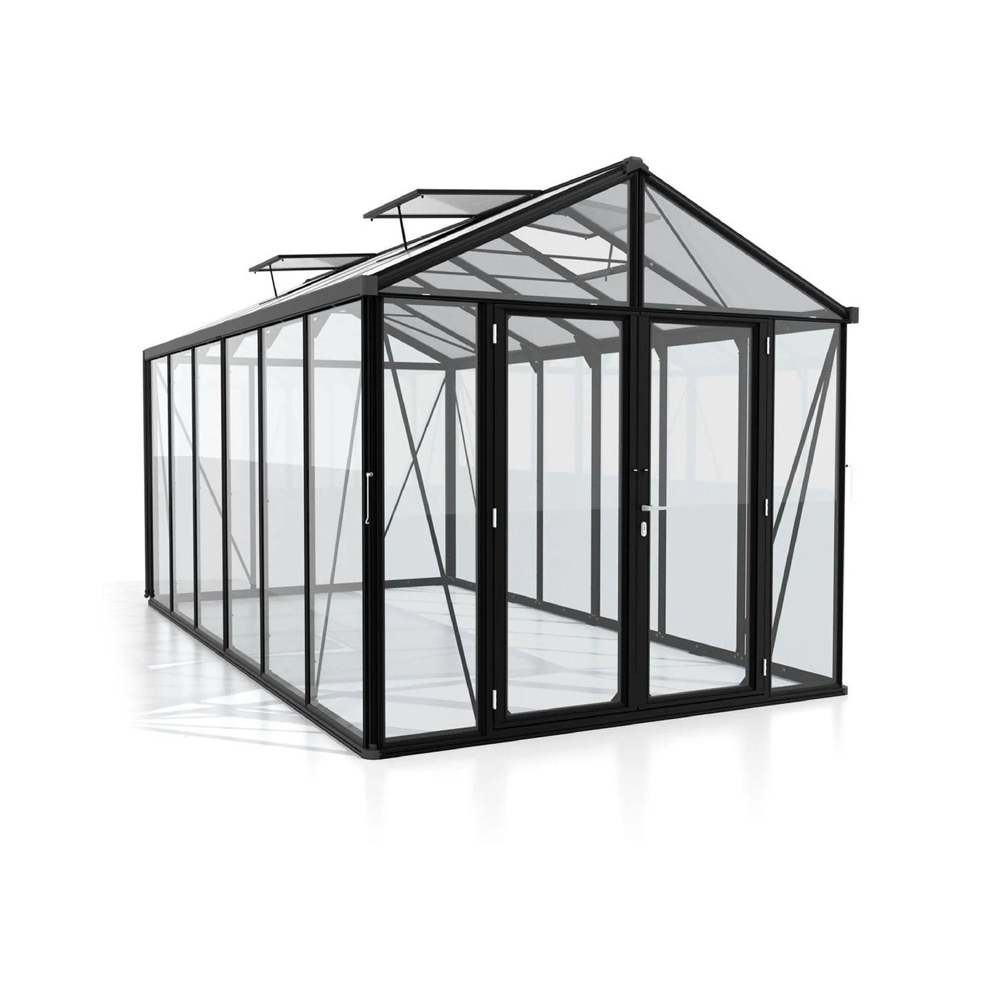 PC Roof Glasshouse with 4mm Clear Glass 2580 x 4650 x 2500mm Glasshouses Steelmates