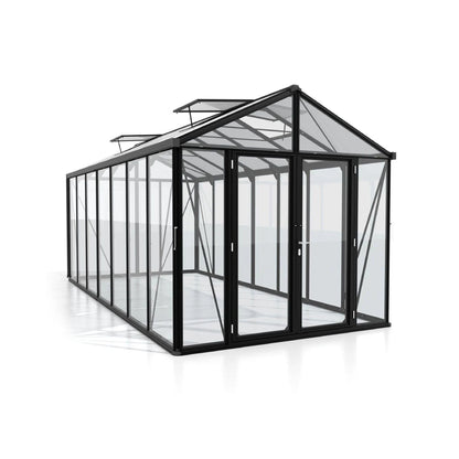 PC Roof Glasshouse with 4mm Clear Glass 2580 x 5400 x 2500mm Glasshouses Steelmates