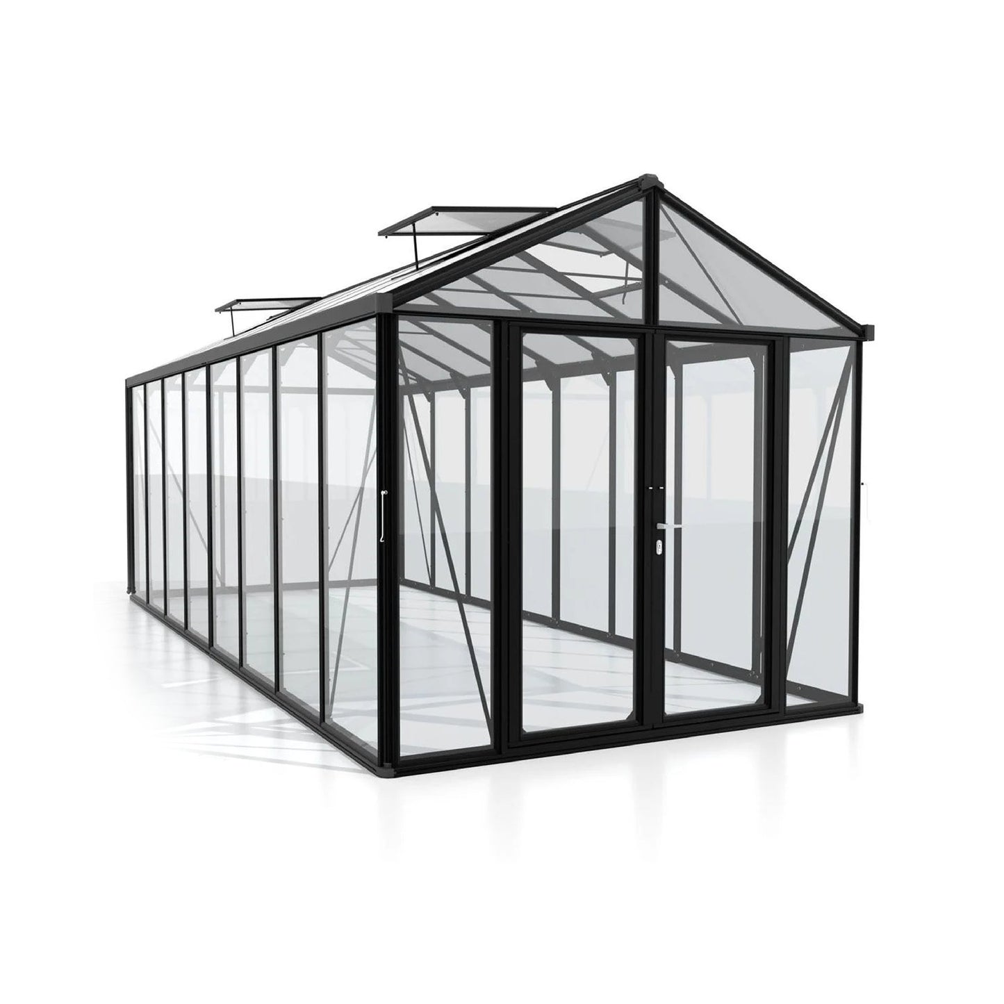 PC Roof Glasshouse with 4mm Clear Glass 2580 x 6140 x 2500mm Glasshouses Steelmates