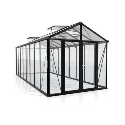 PC Roof Glasshouse with 4mm Clear Glass 2580 x 6140 x 2500mm Glasshouses Steelmates