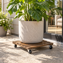 Square Wooden Plant Holder with Rolling Wheels Durable Mobile Plant Base for Indoor & Outdoor  Steelmates