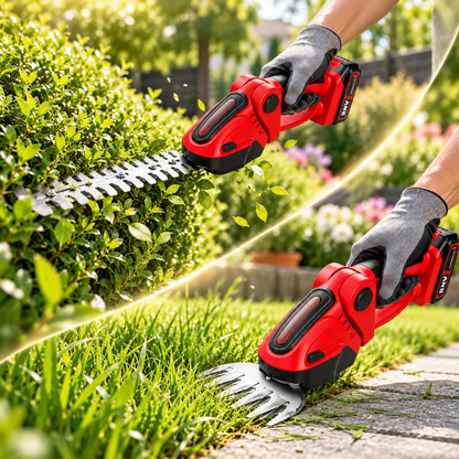 Lightweight Cordless Hedge Trimmer 2-in-1 Grass & Shrub Trimmer  Steelmates