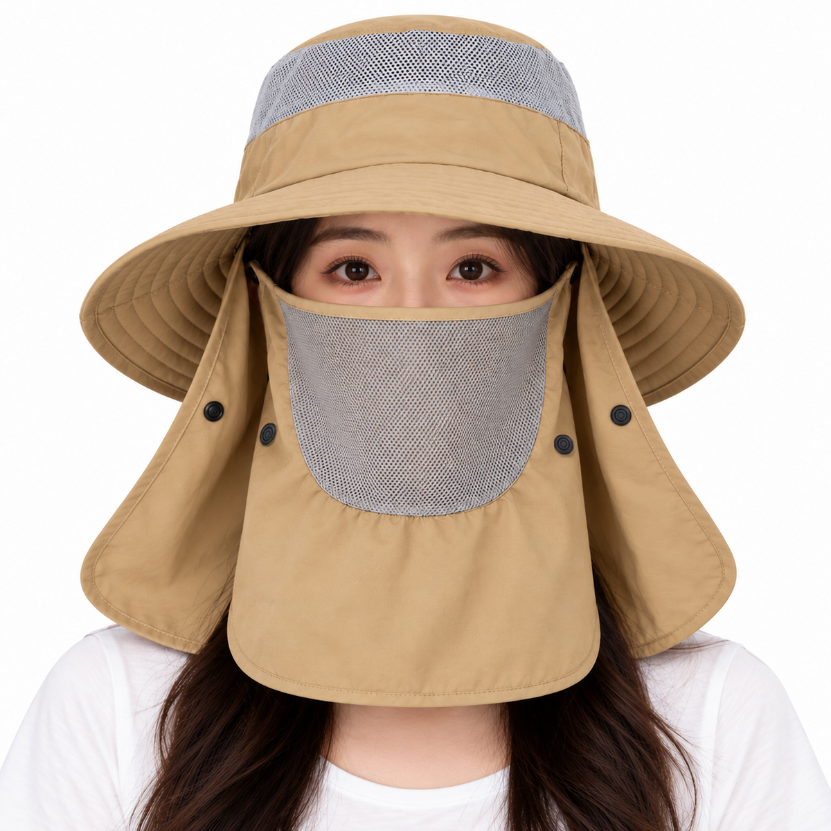 Full Face UV Protection Sun Hat with Breathable Mask  Steelmates