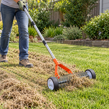 Rolling Lawn Dethatcher Rake with Wheels  Steelmates