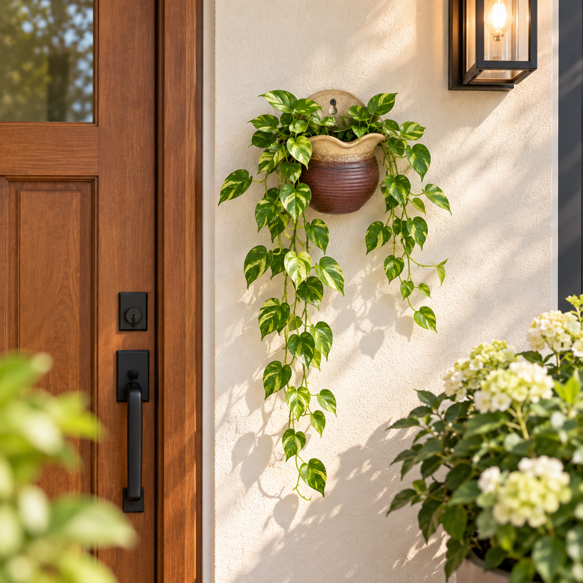 Wall-Mounted Ceramic Hanging Planter Pot – Decorative Balcony Flower Pot  Steelmates