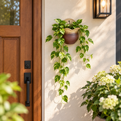 Wall-Mounted Ceramic Hanging Planter Pot – Decorative Balcony Flower Pot  Steelmates