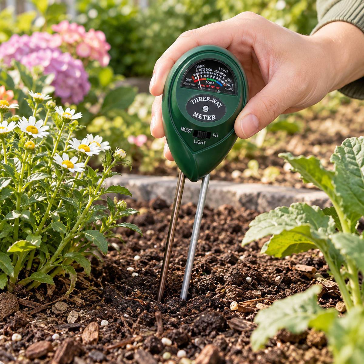 3-in-1 Soil Moisture, pH & Light Meter with Dual Probes  Steelmates