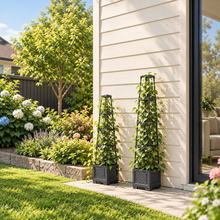 Wheeled Climbing Planter Box with Trellis  Steelmates