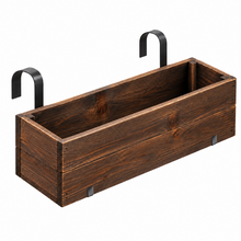 Carbonized Wooden Hanging Planter Box  Steelmates