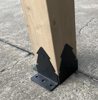 4200 L x 3600 W x 2900 H Patio Cedar Wood Gazebo Pitched Roof Hard Top Black