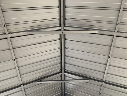 4200 L x 3600 W x 2900 H Patio Cedar Wood Gazebo Pitched Roof Hard Top Black