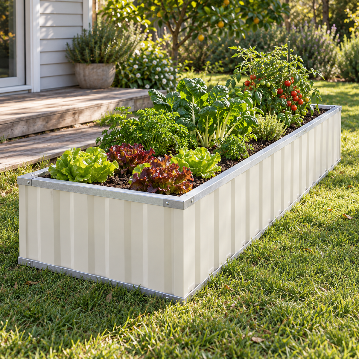 Planter box New Model with 4 layout options Cream  Steelmates