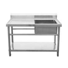 Right Table 304 Grade Stainles Steel Sink Bench with Undershelf 1200*600*850mm