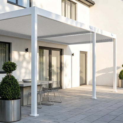 Wall-Mounted Manual Double-Layer Louver Pergola 3×8×2.5m  Steelmates