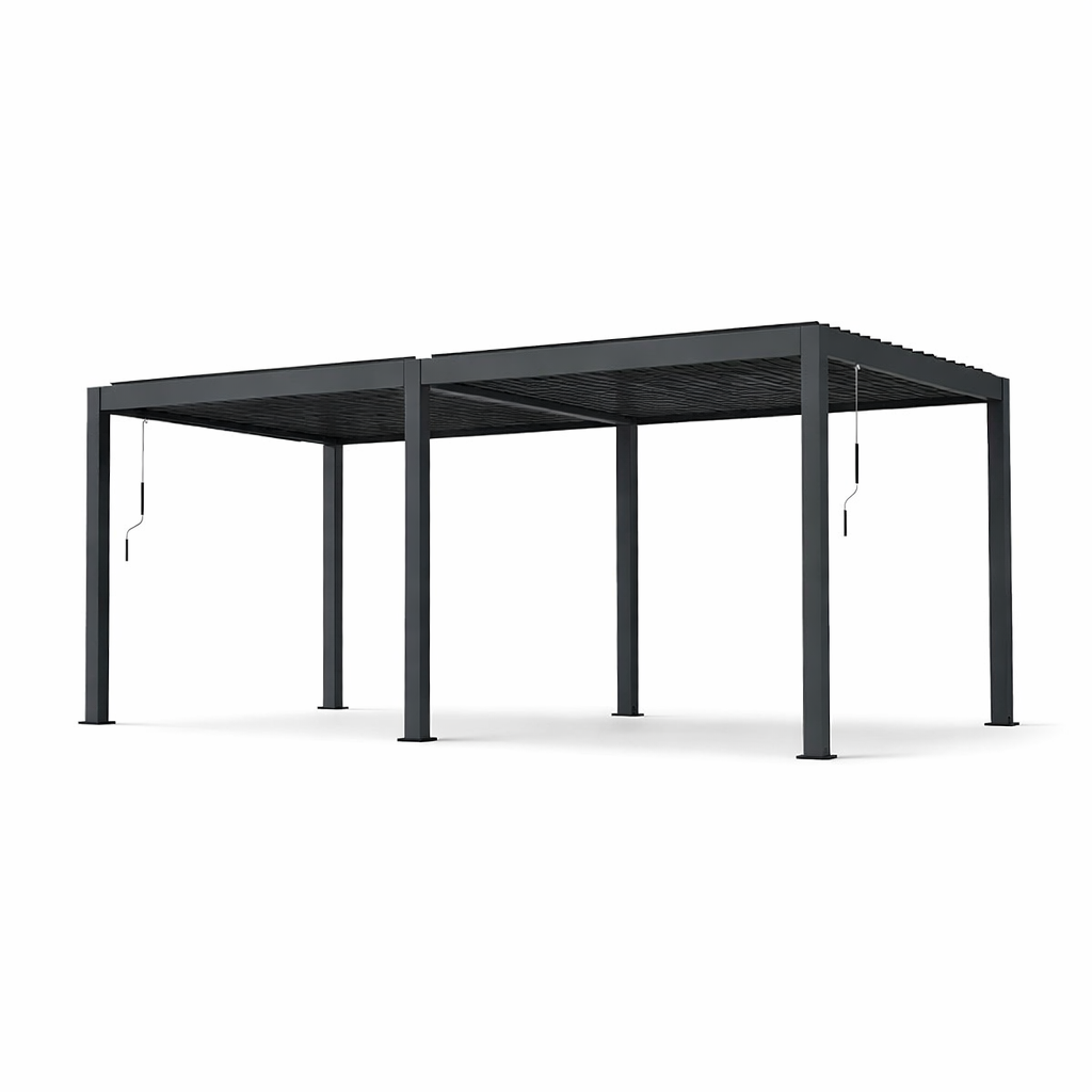 8000 L x 3000 W x 2500 H Louvred pergola louvre roof Dark Grey  Steelmates