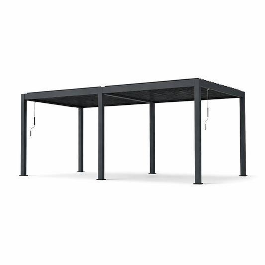 8000 L x 3000 W x 2500 H Louvred pergola louvre roof Dark Grey  Steelmates
