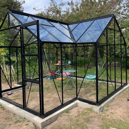 T-Shaped Glasshouse/Garden Pavilion 4mm toughened glass 3830 x 3830 x 2540 mm