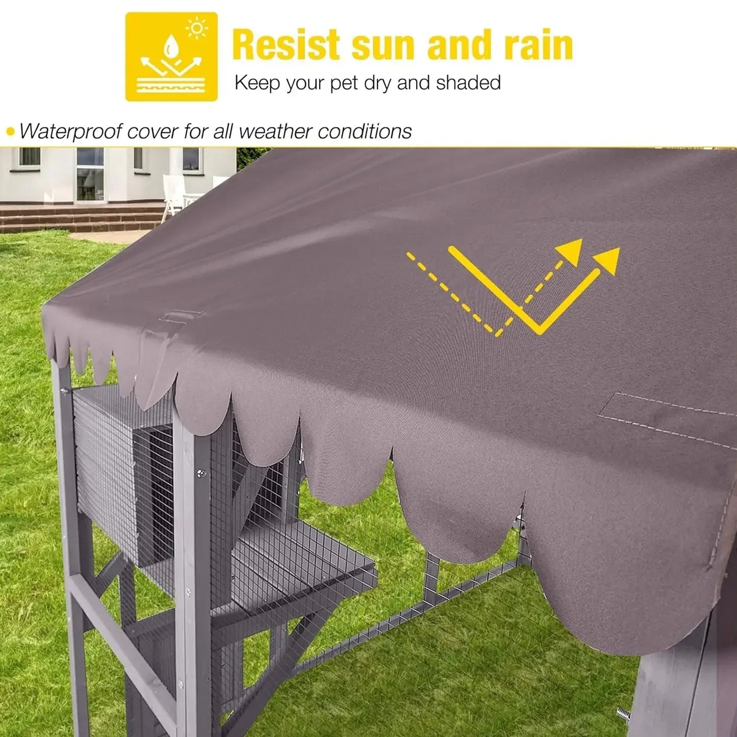 Walk-in Wooden Catio with Bridge 2800 L x 1870W x 1870 H  Steelmates
