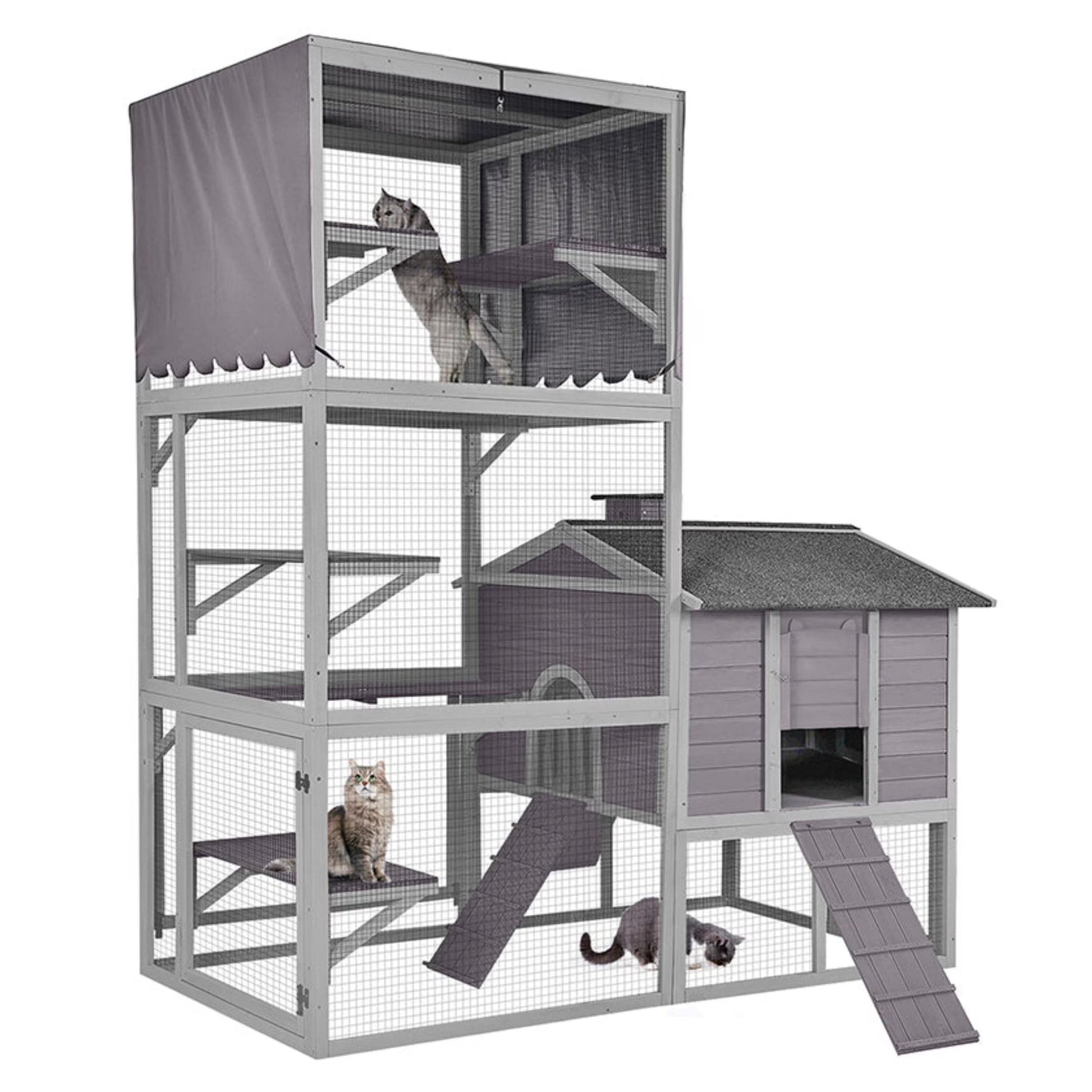 Flexible Wooden Cat Run with Vertical or Landscape  Steelmates