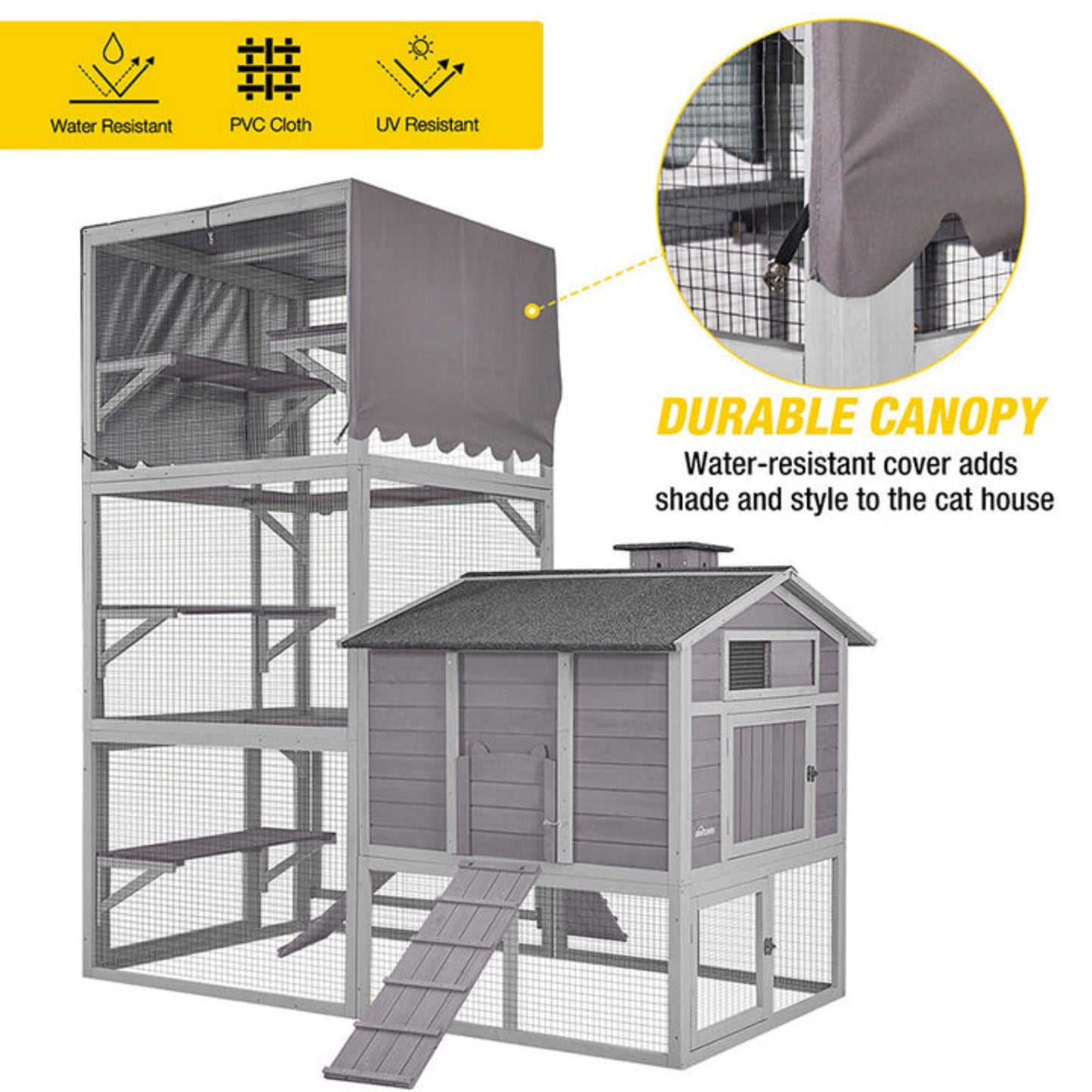 Flexible Wooden Cat Run with Vertical or Landscape  Steelmates