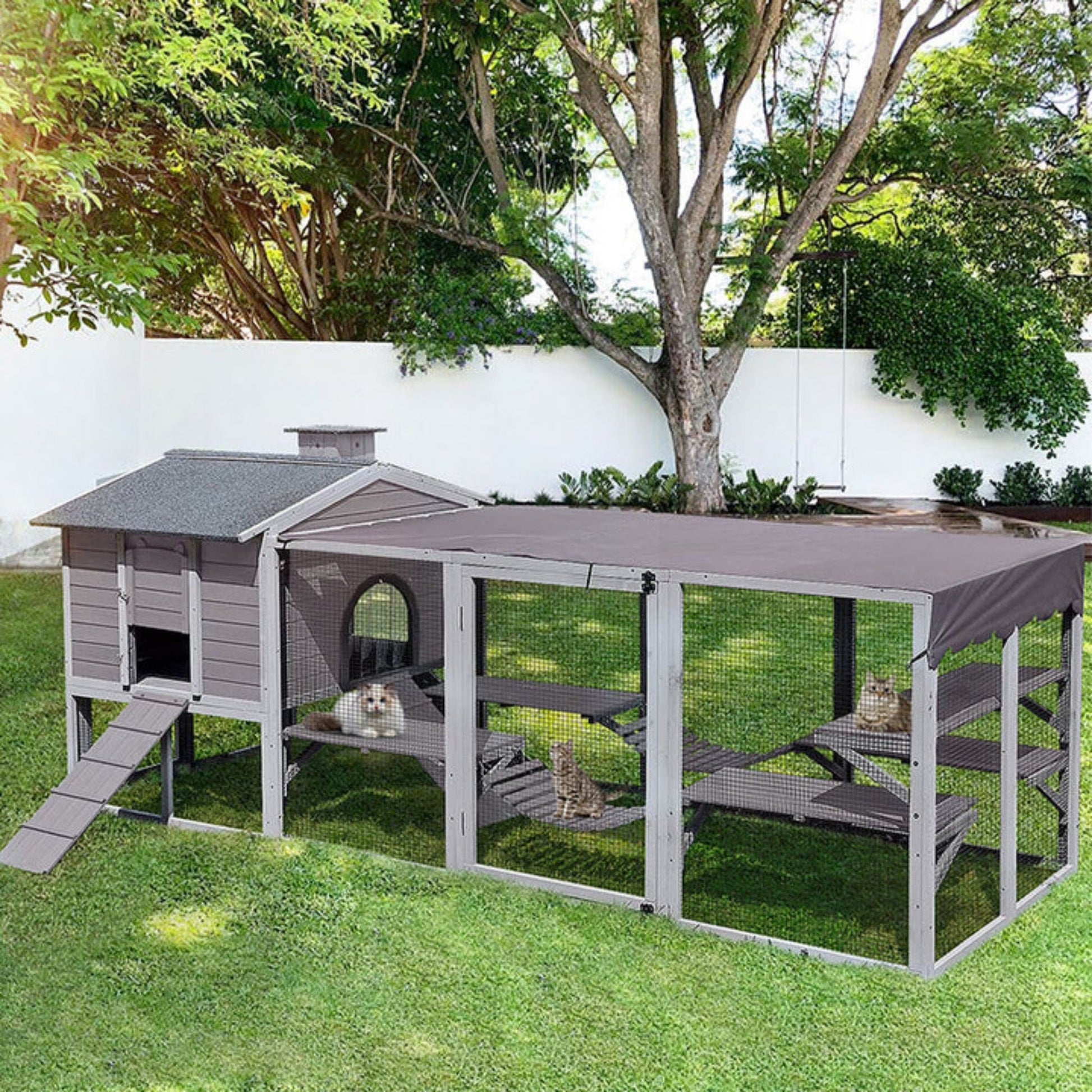 Flexible Wooden Cat Run with Vertical or Landscape  Steelmates