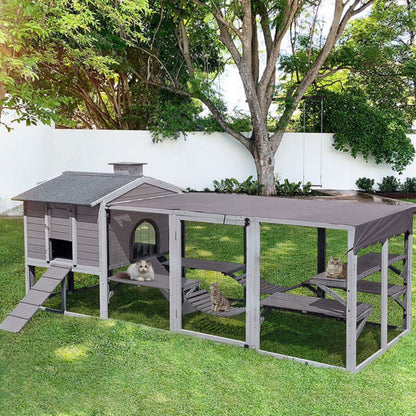Flexible Wooden Cat Run with Vertical or Landscape  Steelmates